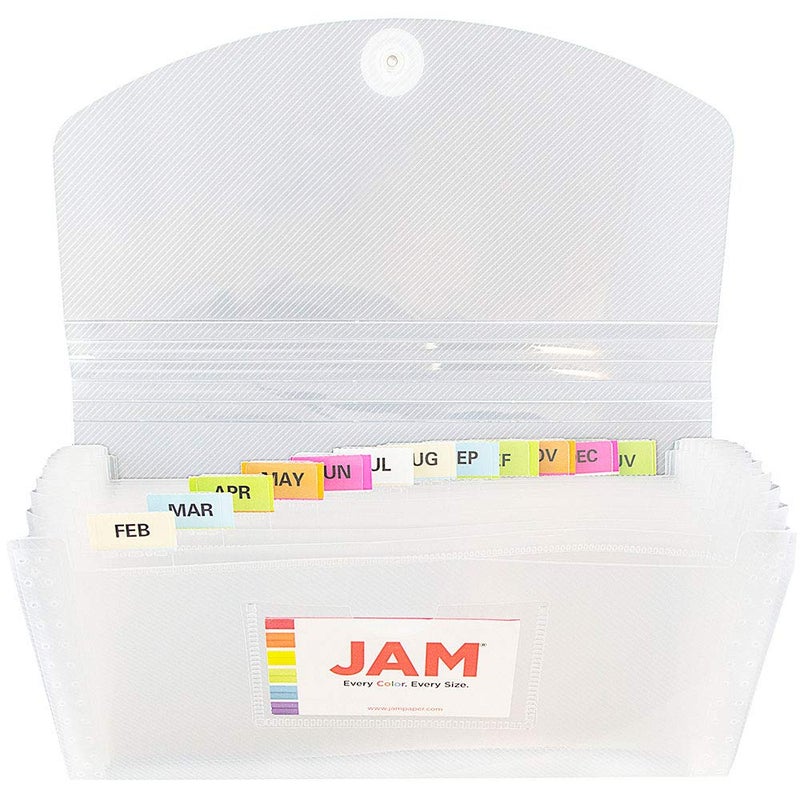 JAM PAPER Accordion Folders - 13 Pocket Plastic Expanding File - Check Size - 5 x 10 1/2 - Clear - Sold Individually - Image 2